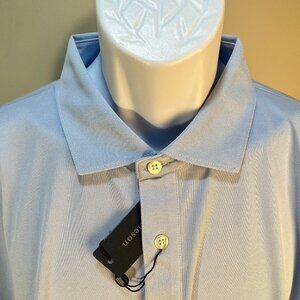 NWT Turtleson Men's light blue PGA short sleeve performance golf polo shirt XXL